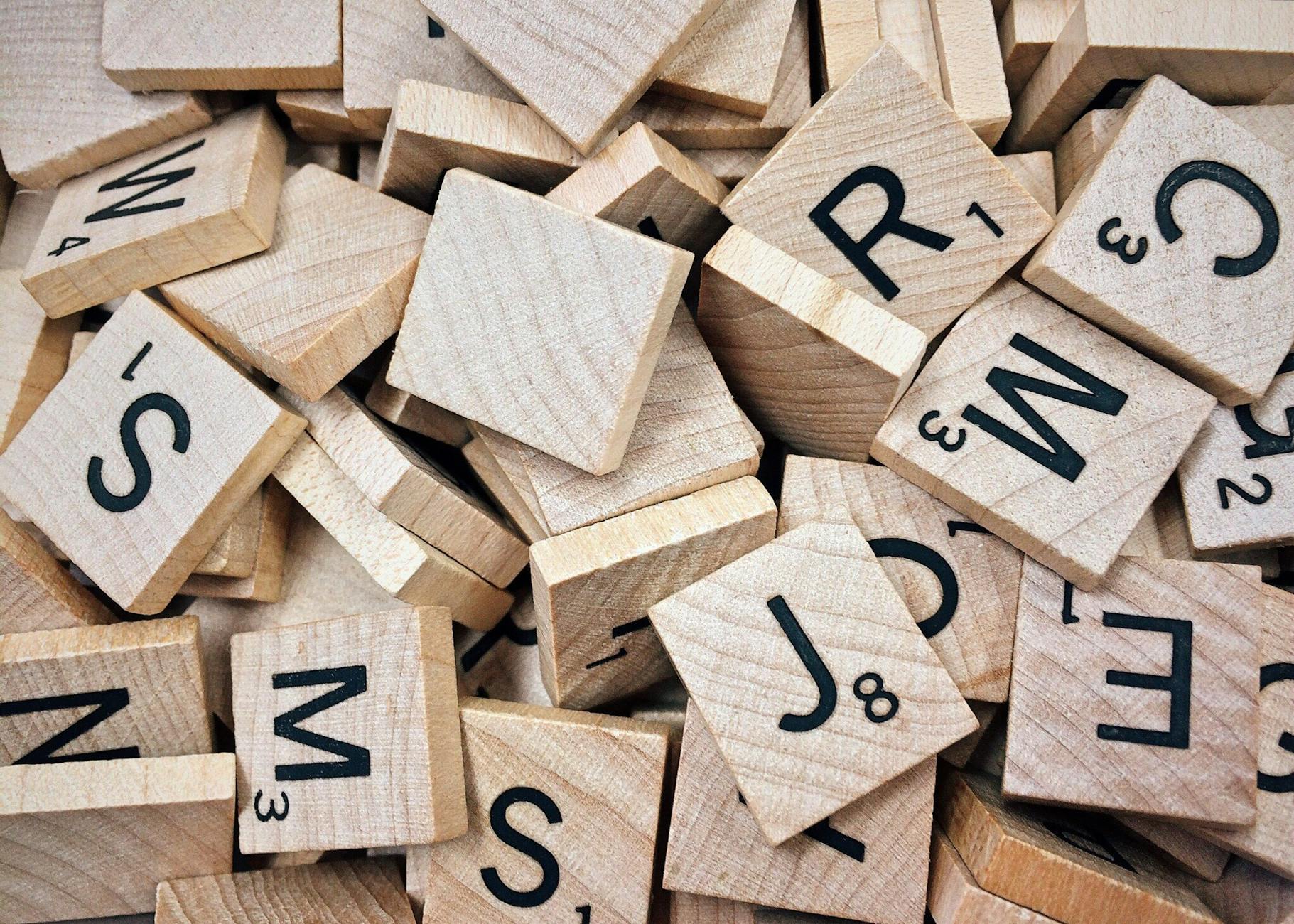 Scrabble letters for closed captioning example